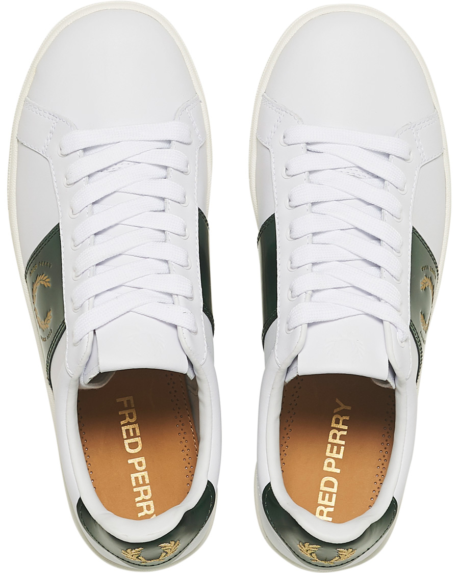 Heren | Fred Perry B721 Leather Branded Sneaker White | Fred Perry | B721 Leather Branded Sneaker White