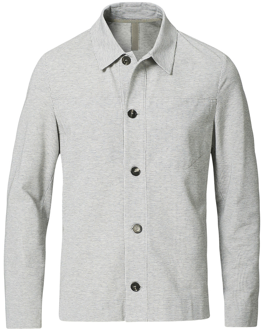 Heren | Overhemden | Harris Wharf London | Cool Max Seersucker Overshirt Light Grey