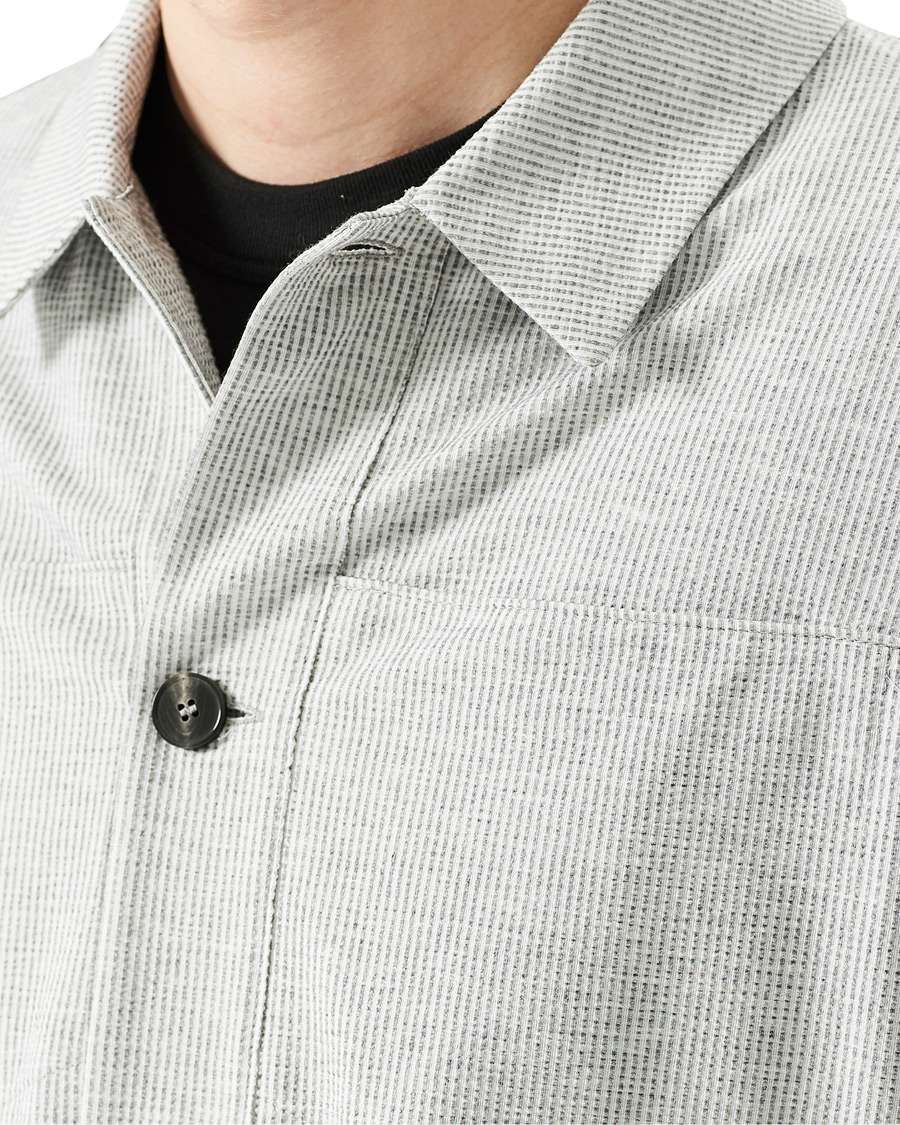 Heren | Overhemden | Harris Wharf London | Cool Max Seersucker Overshirt Light Grey