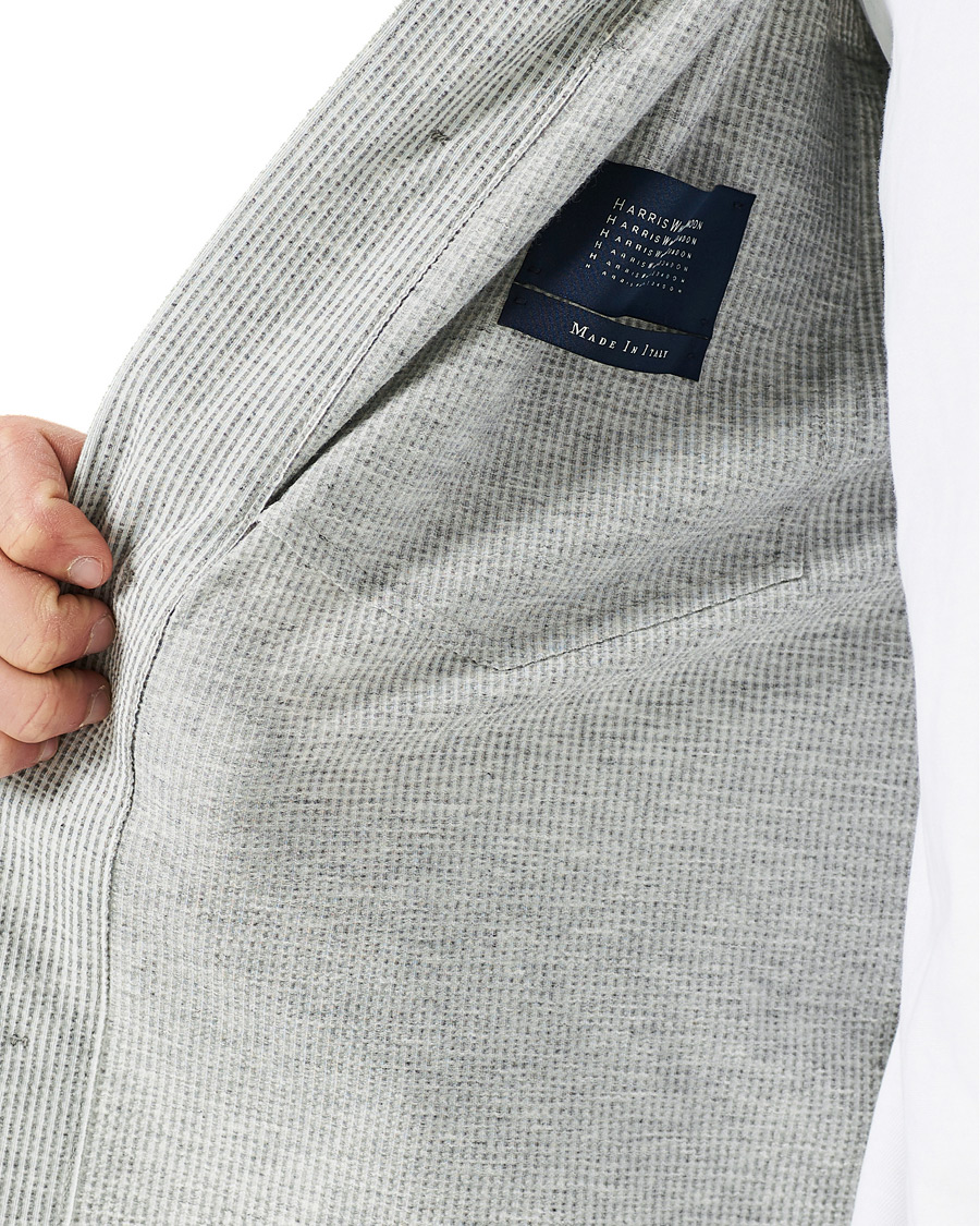 Heren | Overhemden | Harris Wharf London | Cool Max Seersucker Overshirt Light Grey