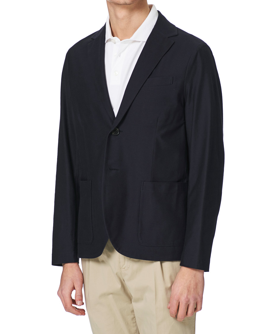 Heren | Blazers | Harris Wharf London | Cotton Twill Blazer Dark Blue