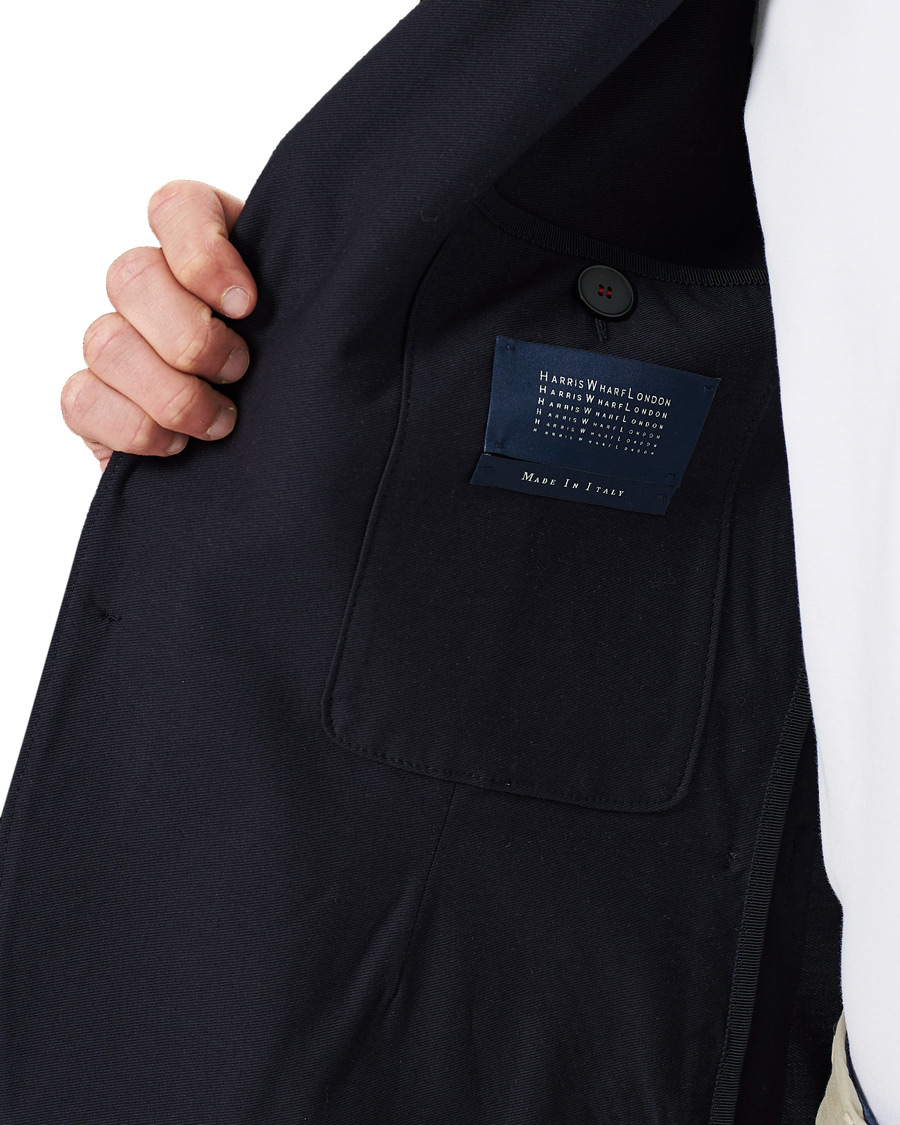 Heren | Blazers | Harris Wharf London | Cotton Twill Blazer Dark Blue