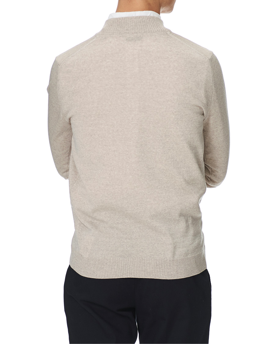 Heren | Truien | Stenströms | Merino Wool Half Zip Beige