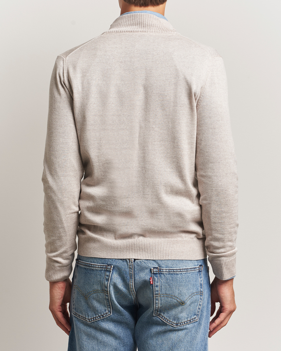 Heren | Truien | Stenströms | Merino Half-Zip Beige