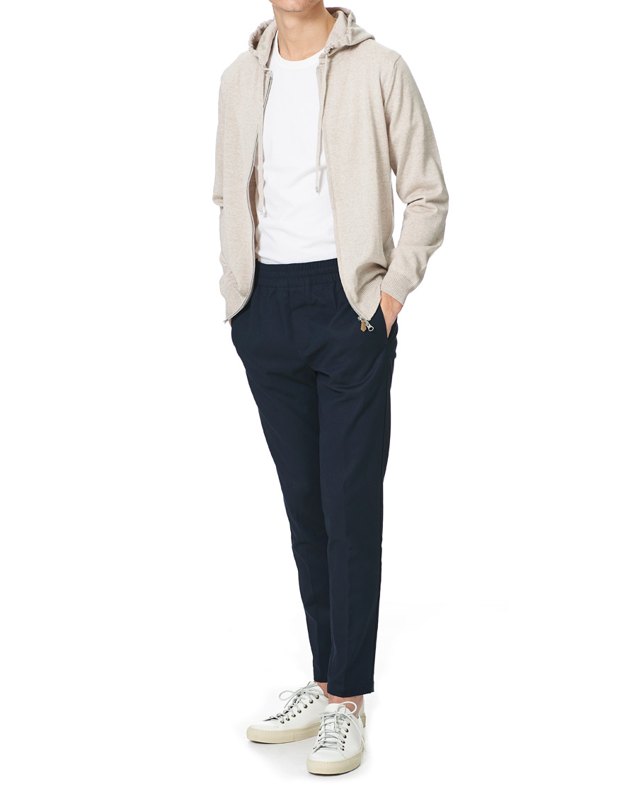 Heren | Truien | Stenströms | Merino Full Zip Hoodie Beige