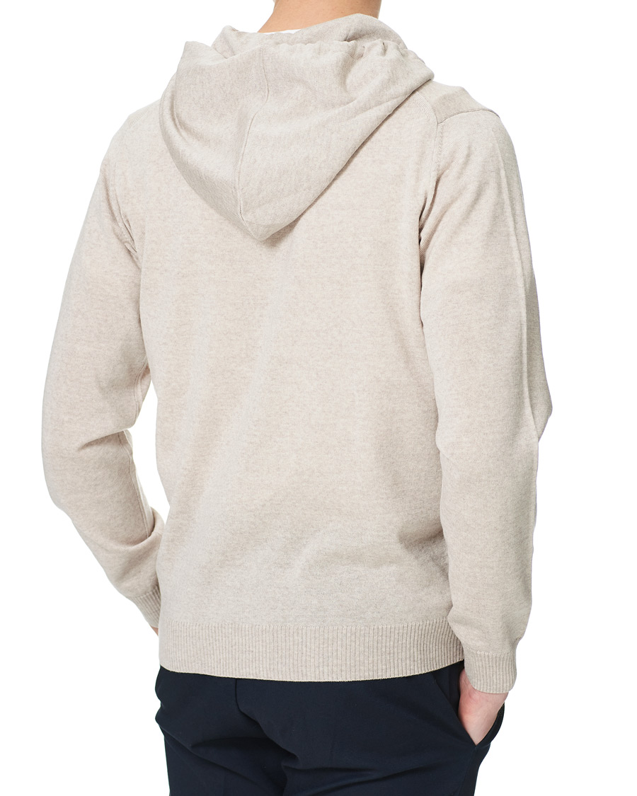 Heren | Truien | Stenströms | Merino Full Zip Hoodie Beige