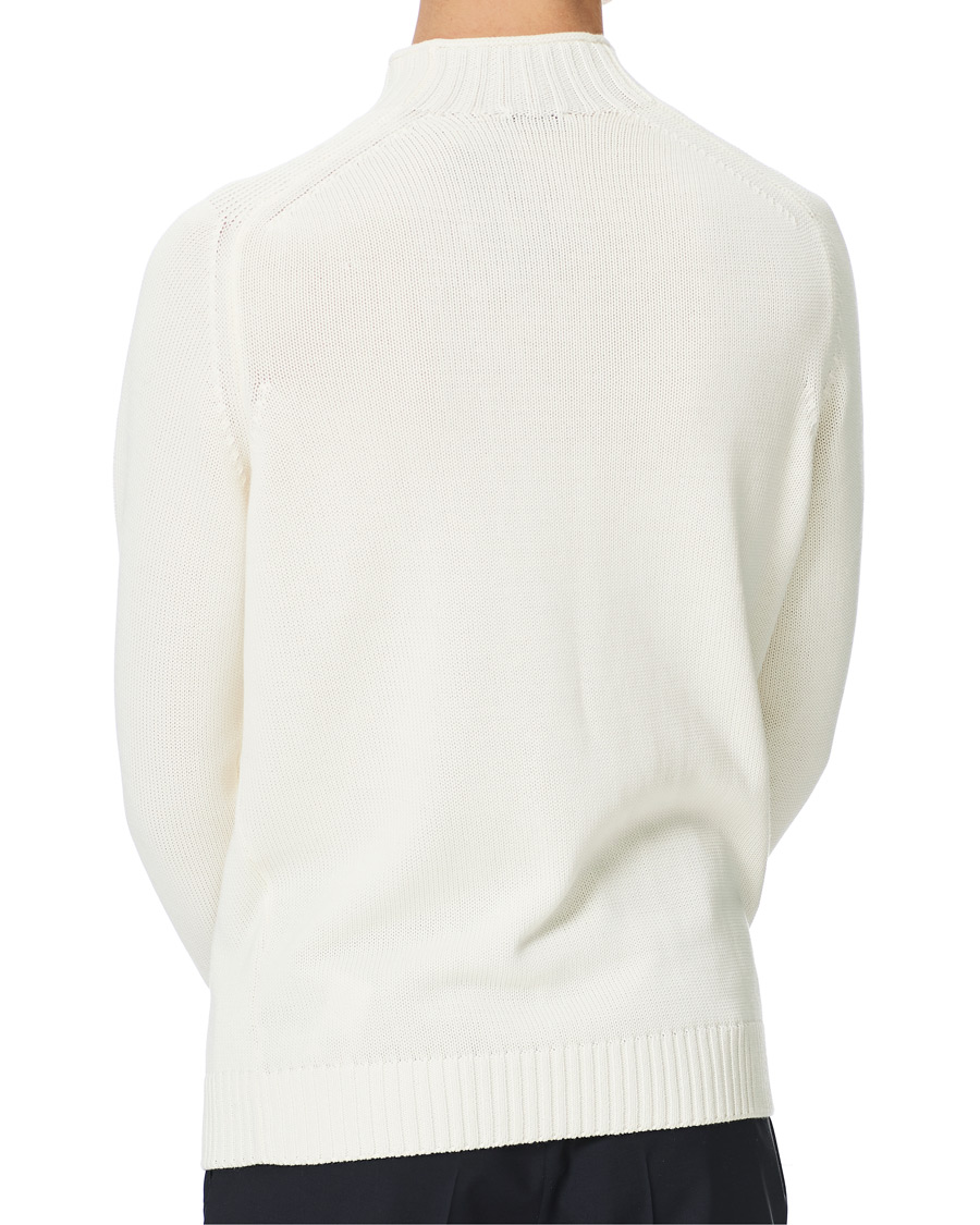 Heren | Truien | Stenströms | Cotton Mock Neck Sweater White
