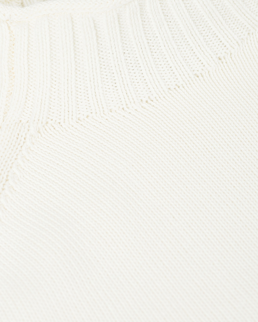 Heren | Truien | Stenströms | Cotton Mock Neck Sweater White