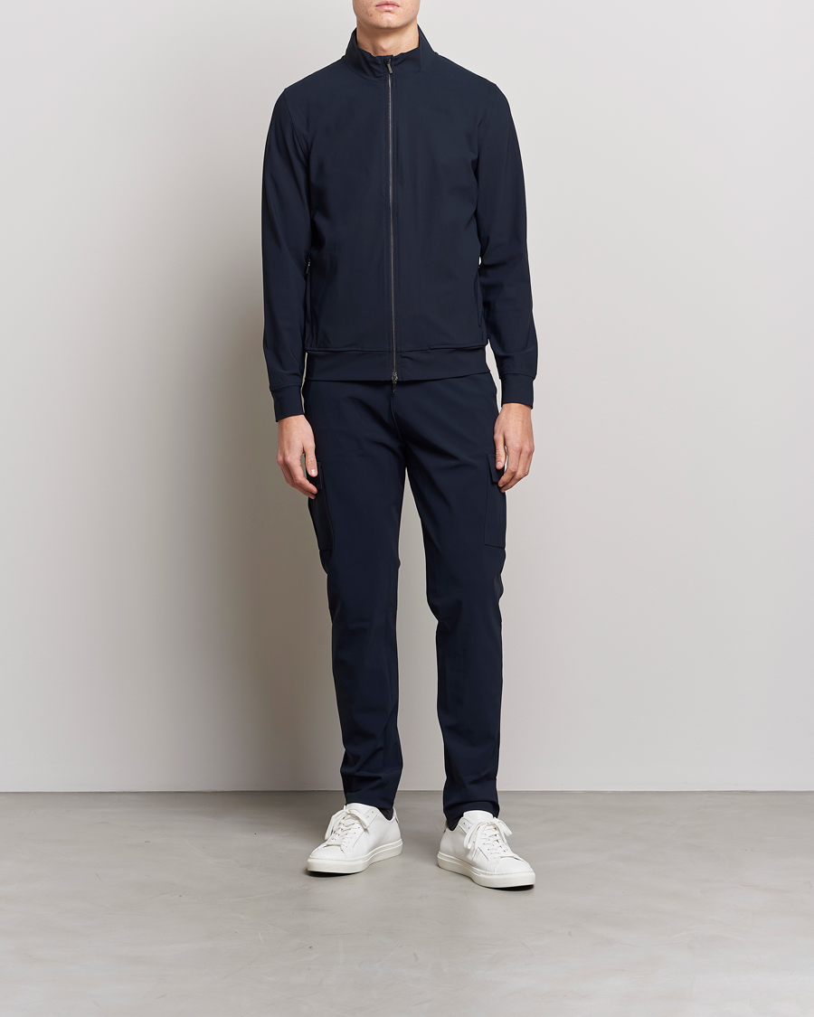 Heren | Broeken | Stenströms | Active Jersey Leisure Cargo Pants Navy