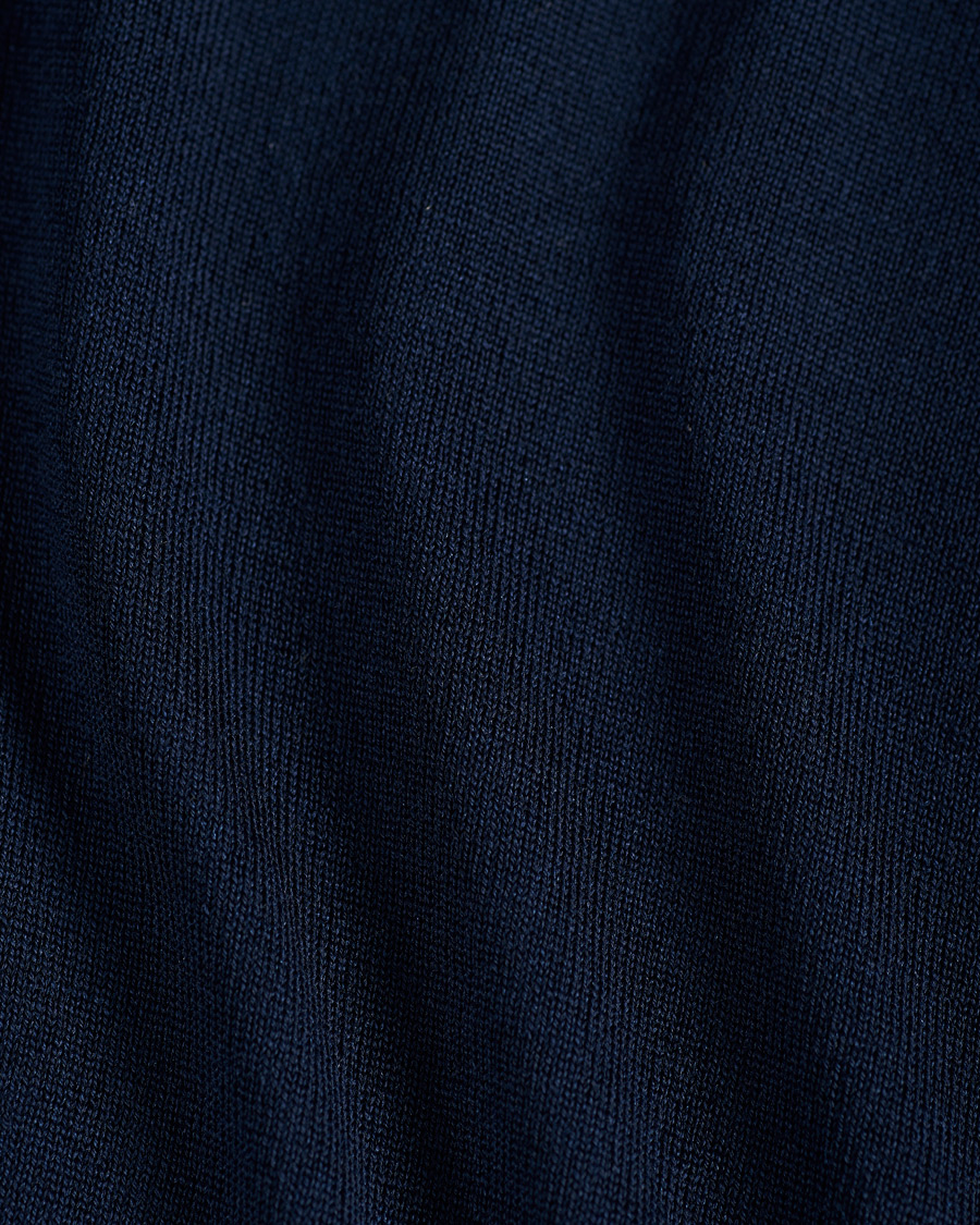 Heren | Truien | Stenströms | Fine Merino Long Sleeve Polo Navy