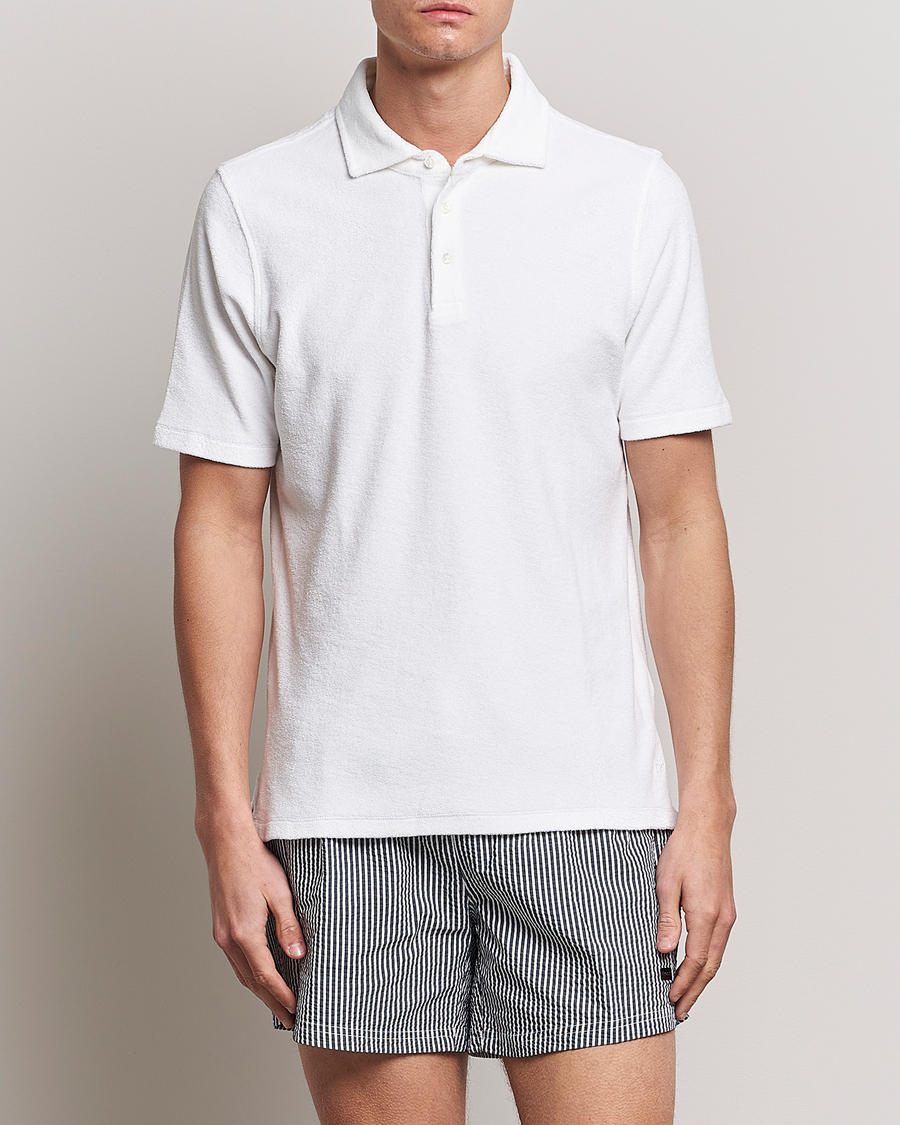 Heren | Polo's | Stenströms | Terry Cotton Poloshirt White