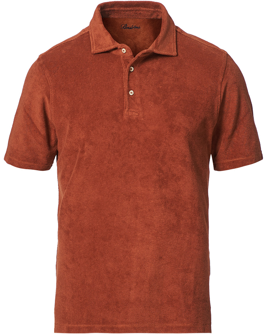 Heren | Polo's | Stenströms | Towelling Cotton Poloshirt Rust
