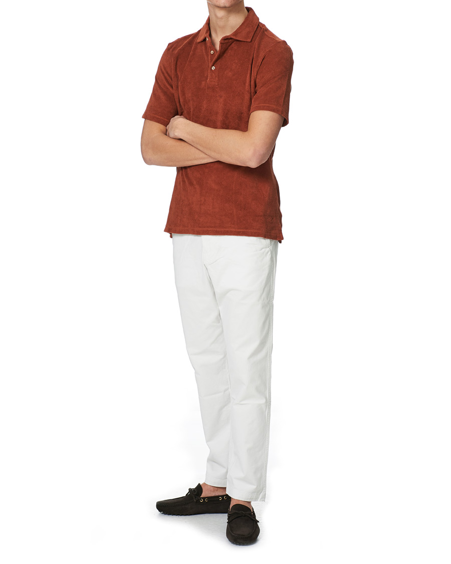 Heren | Polo's | Stenströms | Towelling Cotton Poloshirt Rust