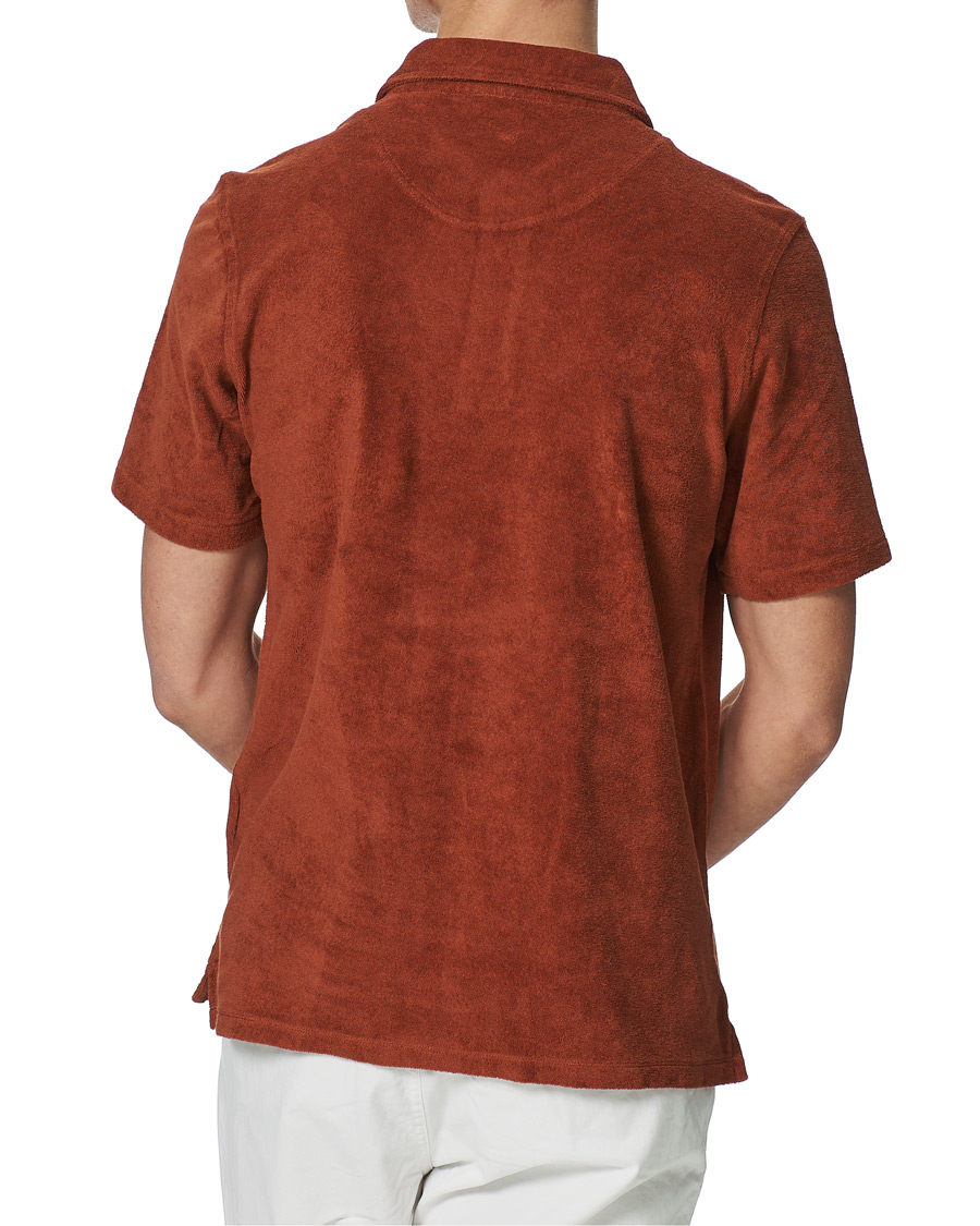 Heren | Polo's | Stenströms | Towelling Cotton Poloshirt Rust