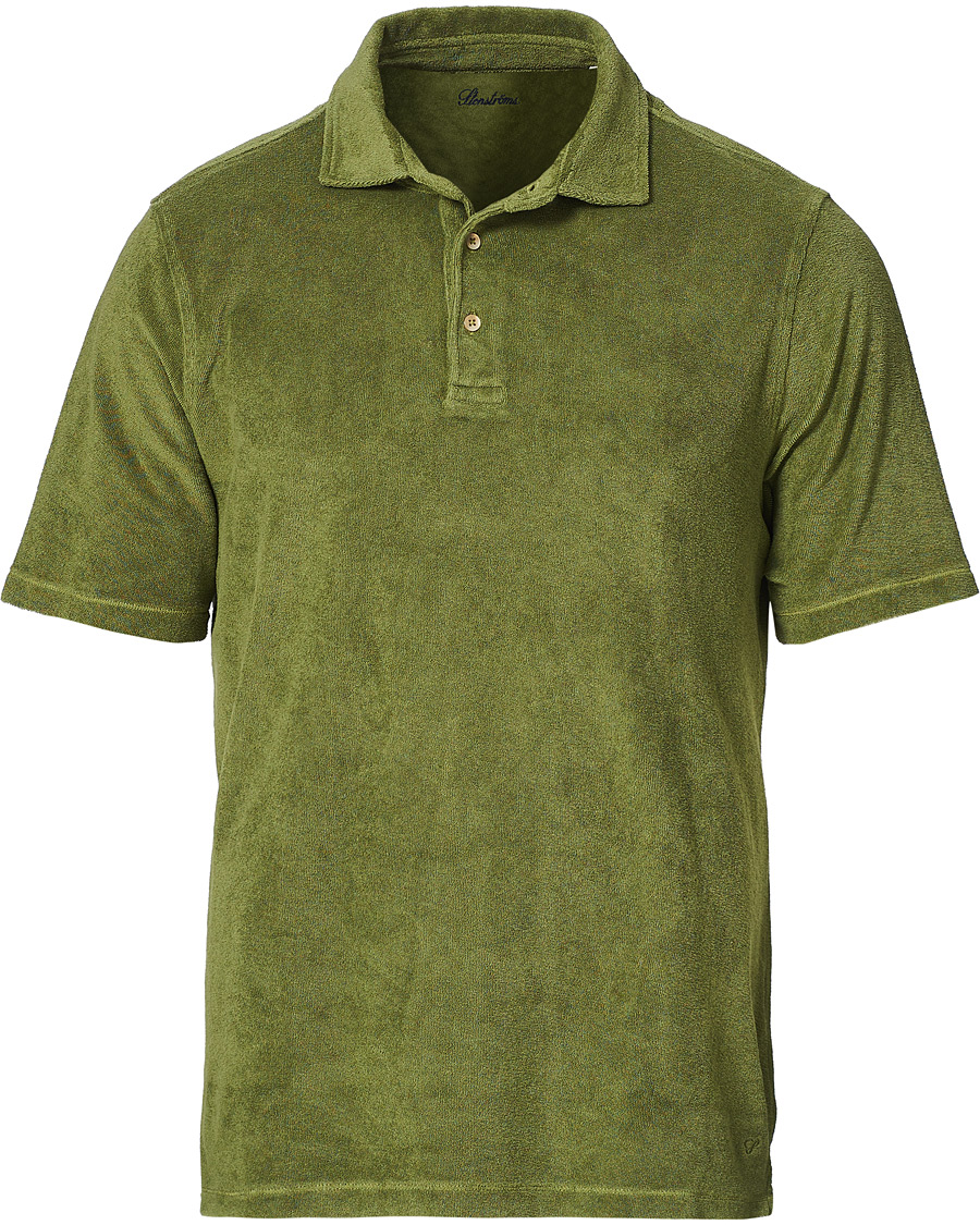 Heren | Polo's | Stenströms | Towelling Cotton Poloshirt Green