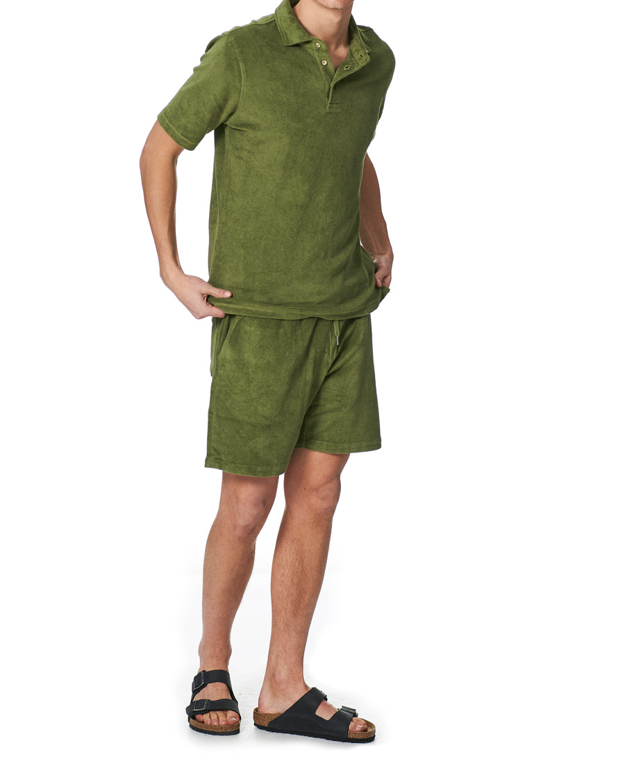 Heren | Polo's | Stenströms | Towelling Cotton Poloshirt Green