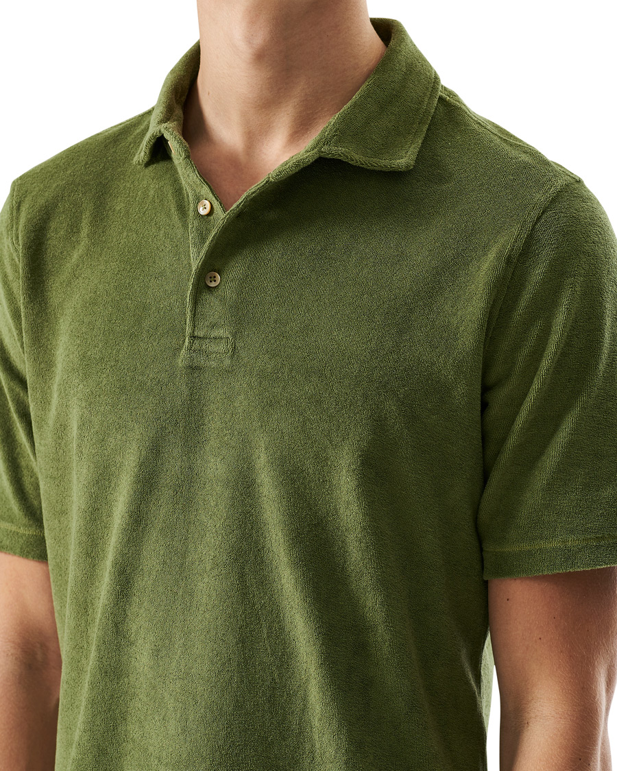 Heren | Polo's | Stenströms | Towelling Cotton Poloshirt Green