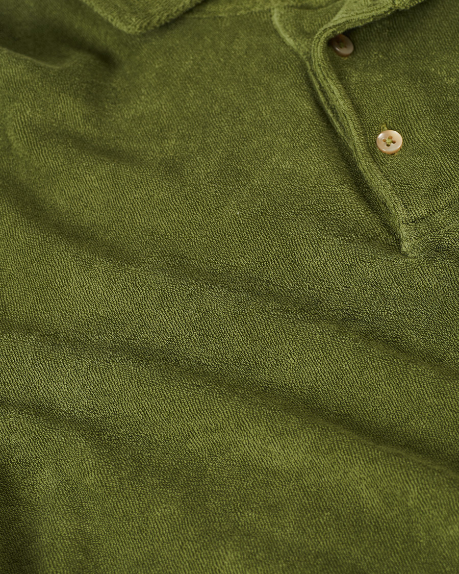 Heren | Polo's | Stenströms | Towelling Cotton Poloshirt Green