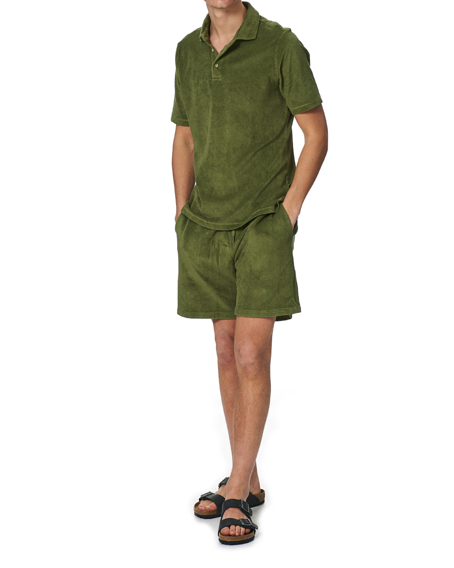 Heren | Korte broek | Stenströms | Towelling Cotton Shorts Green