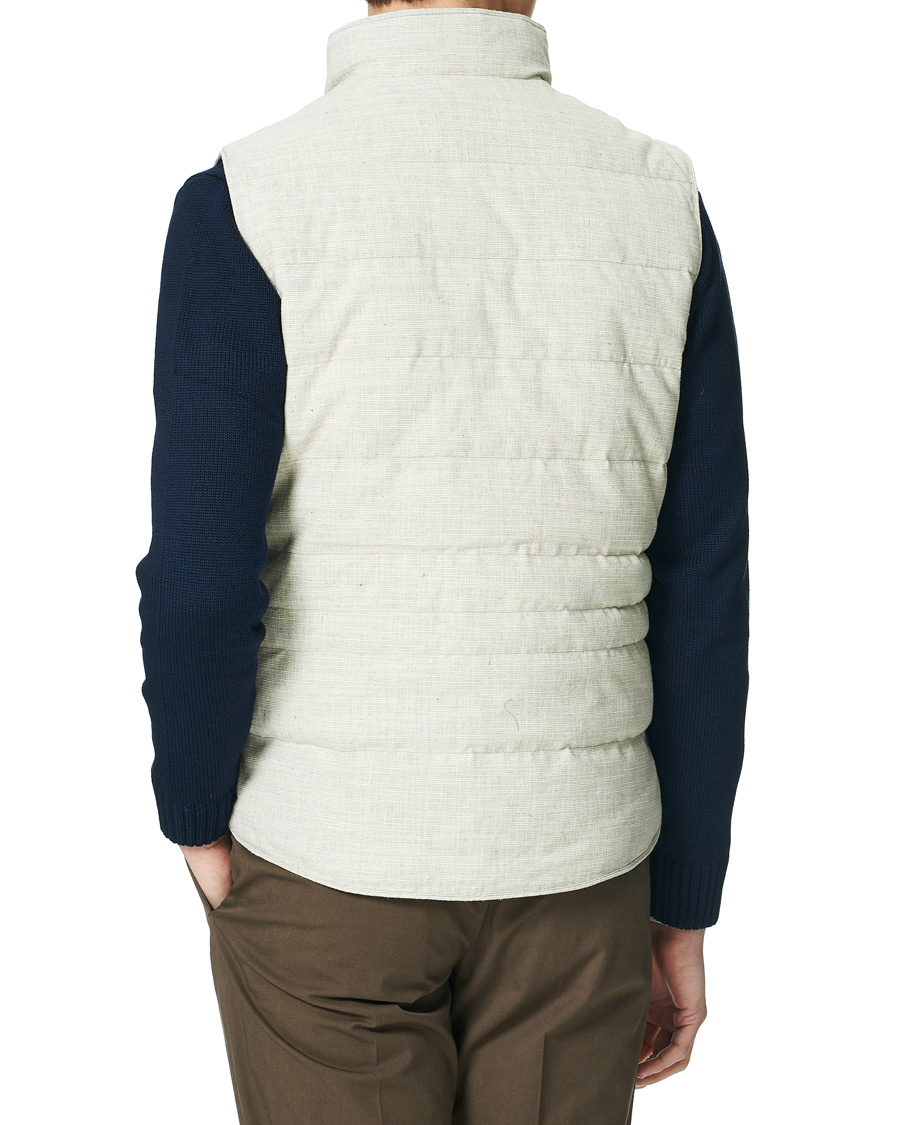 Heren | Jassen | Stenströms | Quilted Cotton Linen Vest Grey