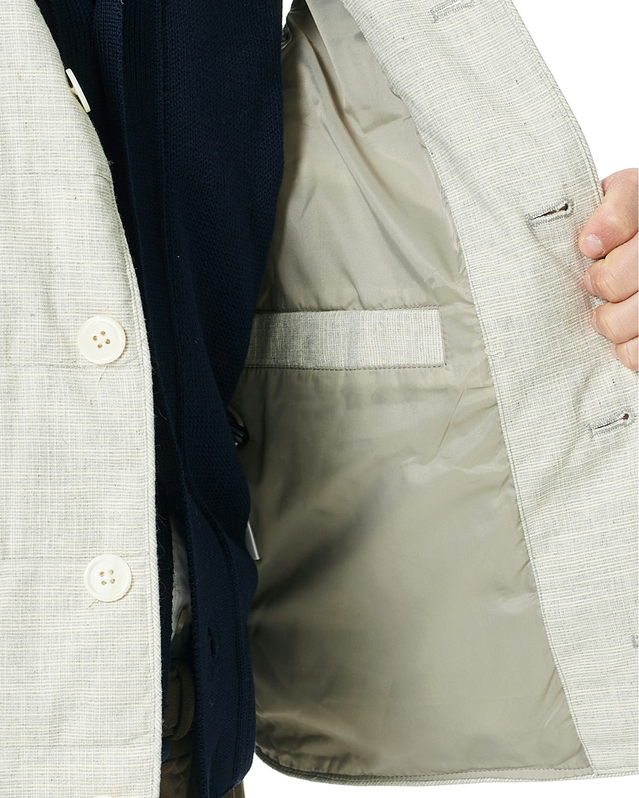 Heren | Jassen | Stenströms | Quilted Cotton Linen Vest Grey