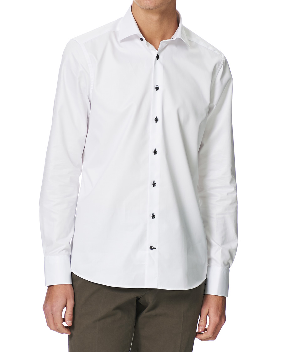 Heren | Overhemden | Stenströms | Slimline Cut Away Shirt White