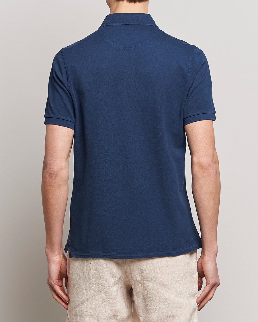 Heren | Polo's | Stenströms | Pigment Dyed Cotton Polo Shirt Navy