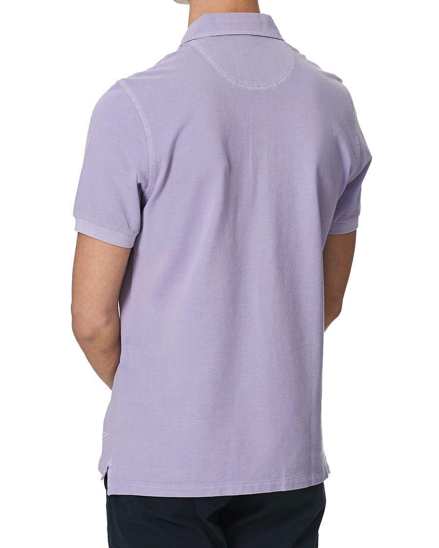 Heren | Polo's | Stenströms | Pigment Dyed Cotton Polo Shirt Purple