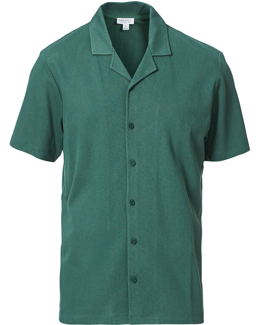 Heren | Polo's | Sunspel | Riviera Resort Shirt Deep Green