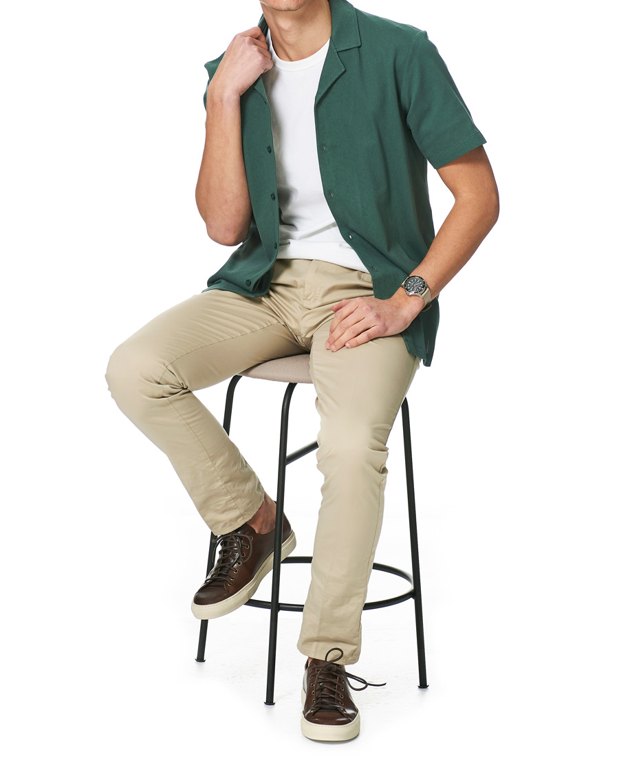 Heren | Polo's | Sunspel | Riviera Resort Shirt Deep Green