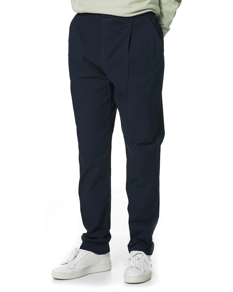 Heren | Broeken | Sunspel | Cotton Relaxed Fit Trousers Navy