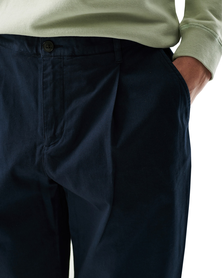 Heren | Broeken | Sunspel | Cotton Relaxed Fit Trousers Navy