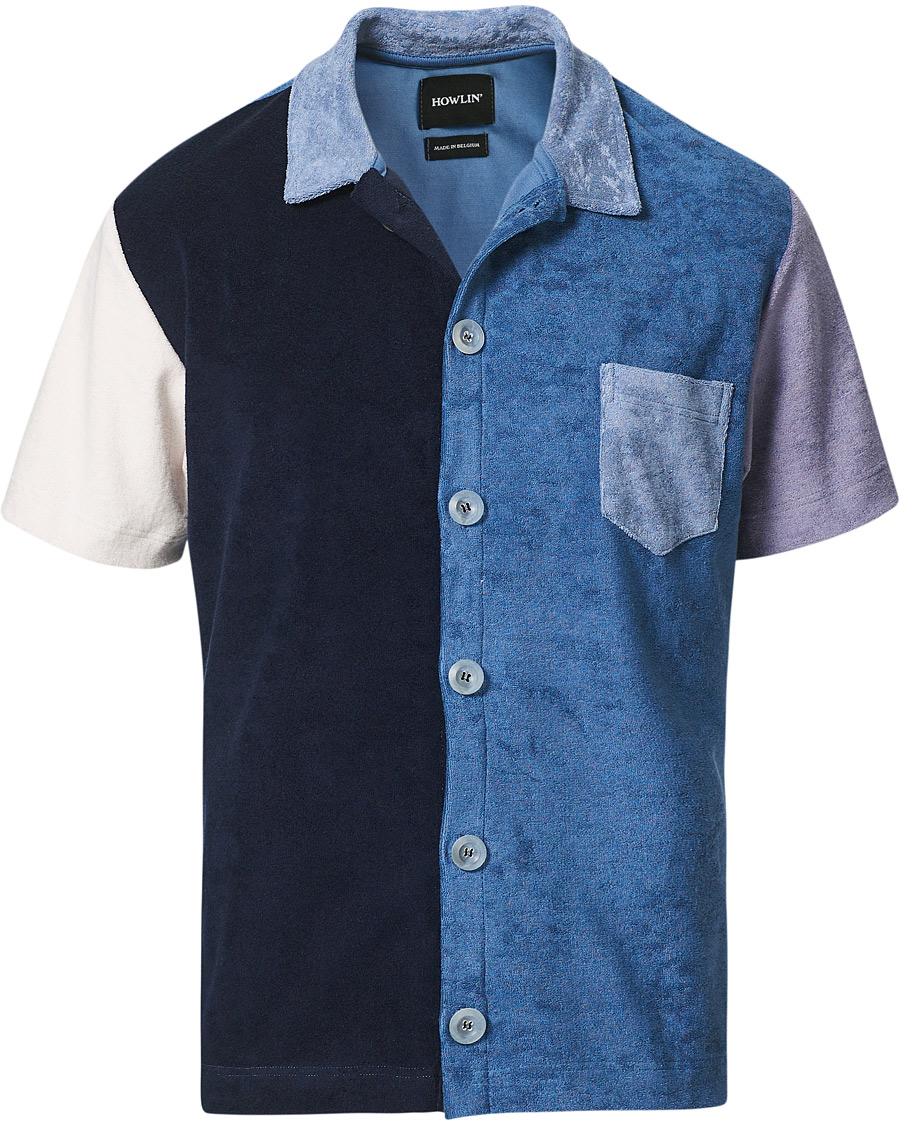 Heren | Overhemden | Howlin' | Short Sleeve Color Block Terry Shirt Blueprint