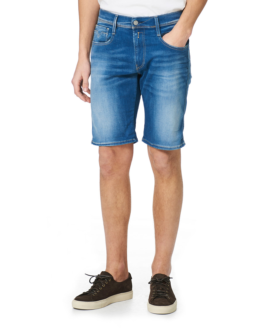 Heren | Korte broek | Replay | Anbass Hyperflex Denim Shorts Medium Blue