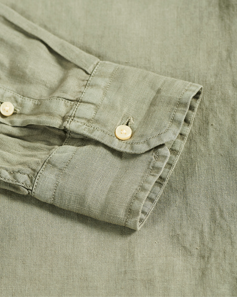 Heren | Overhemden | Replay | Pocket Linen Shirt Sage Green