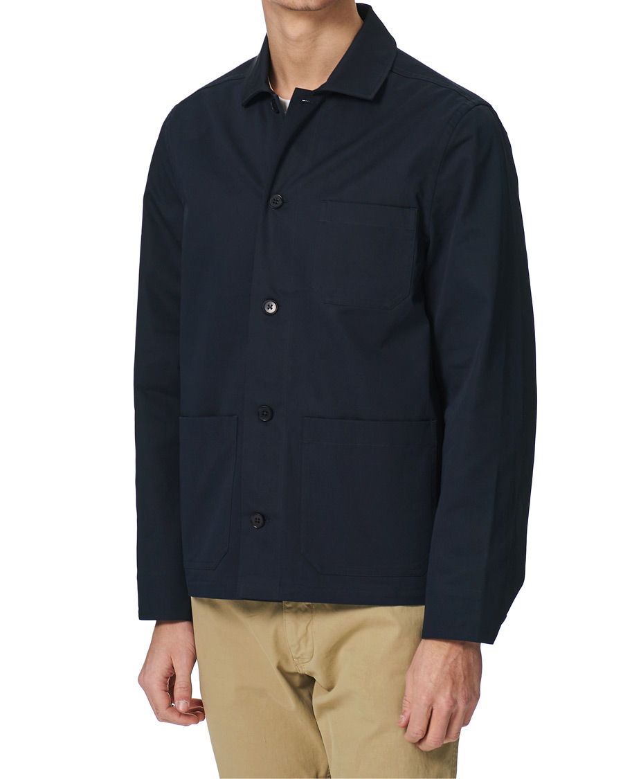 Heren | Overhemden | Filippa K | Louis Cotton Jacket Navy
