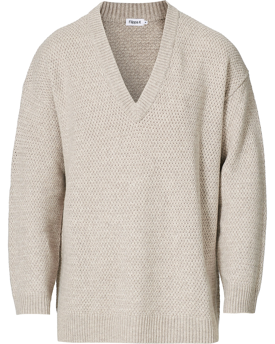 Heren | Truien | Filippa K | Ash Sweater Beige Melange