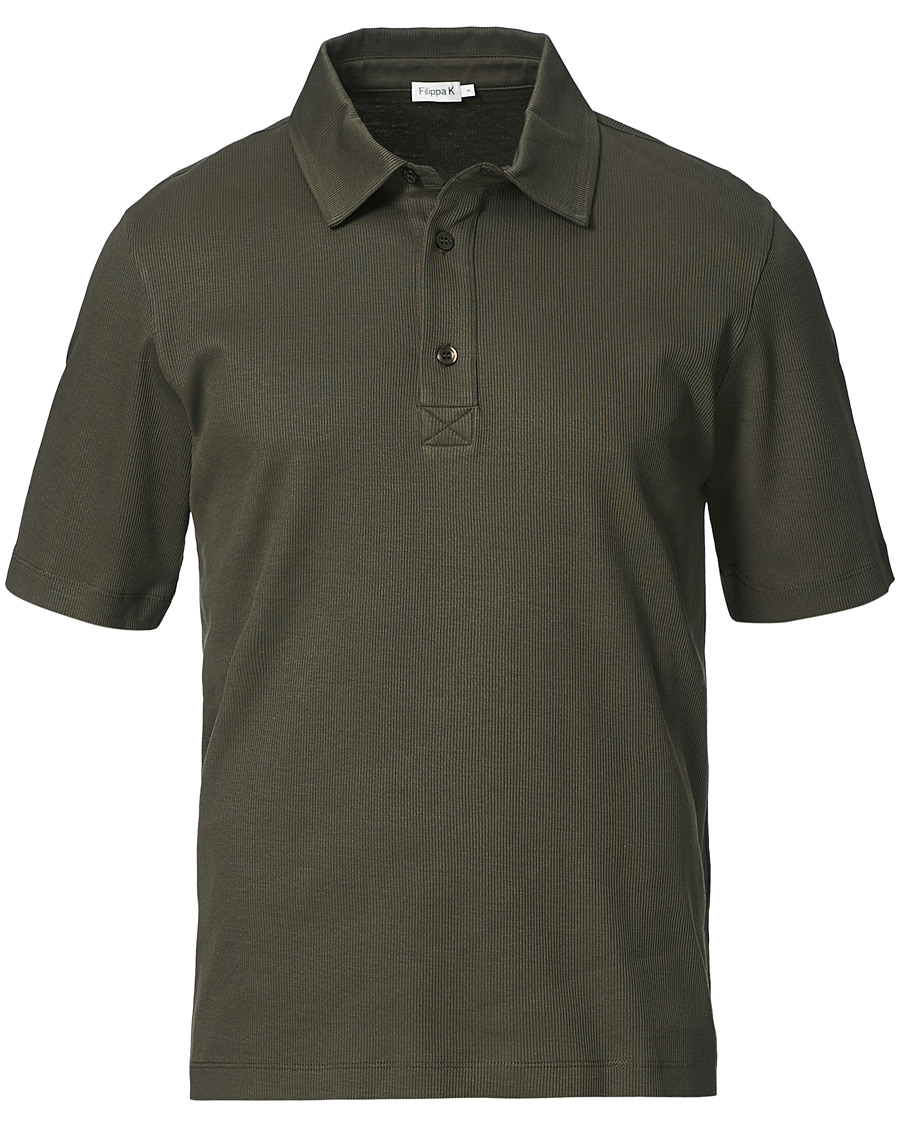 Heren | Polo's | Filippa K | Rib Polo Tee Fadded Moss Green