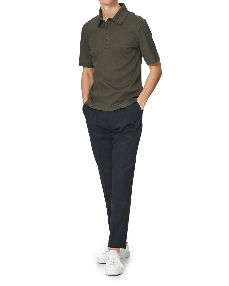 Heren | Polo's | Filippa K | Rib Polo Tee Fadded Moss Green