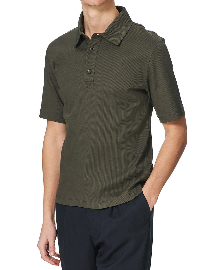Heren | Polo's | Filippa K | Rib Polo Tee Fadded Moss Green
