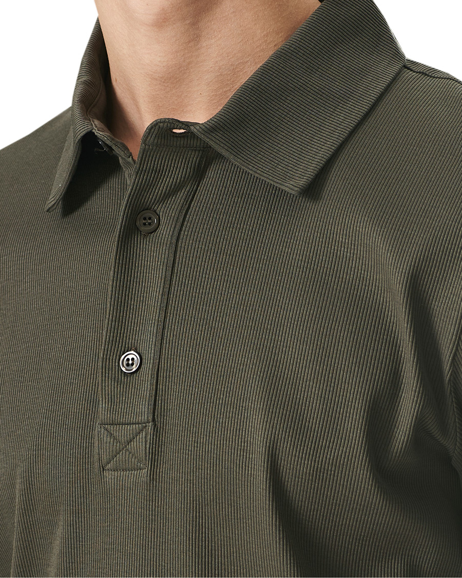Heren | Polo's | Filippa K | Rib Polo Tee Fadded Moss Green