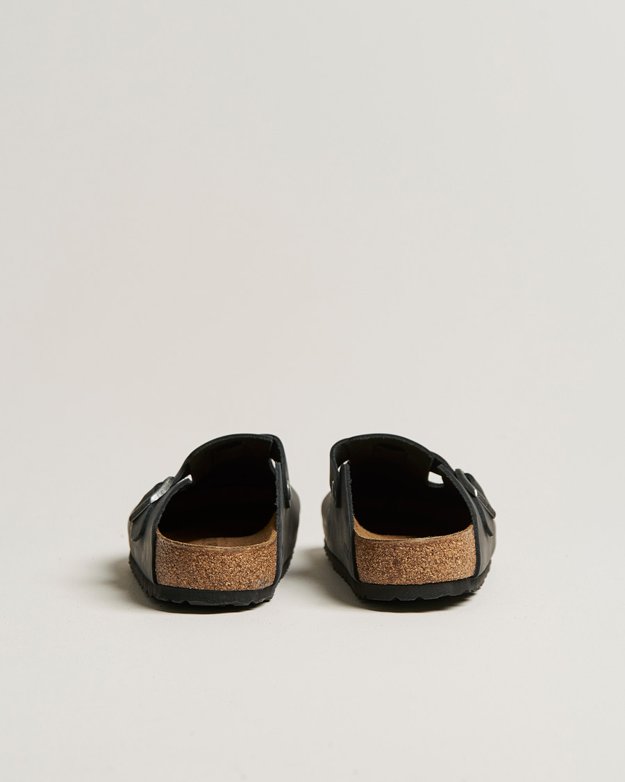 Heren | Sandalen slides | BIRKENSTOCK | Boston Classic Footbed Black Oiled Leather