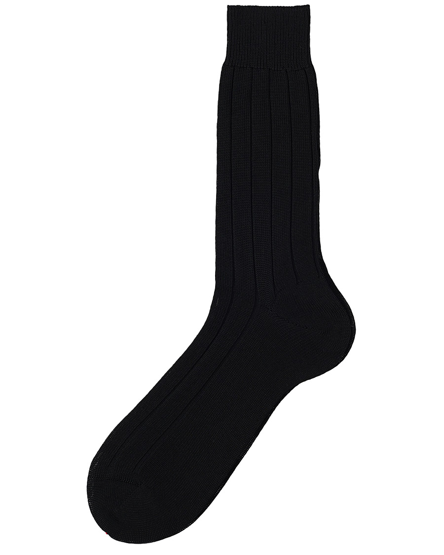 Heren | Ondergoed | Bresciani | Wide Ribbed Cotton Socks Black
