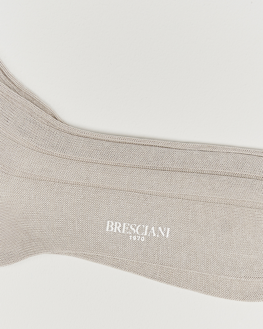Heren | Ondergoed | Bresciani | Wide Ribbed Cotton Socks Off White