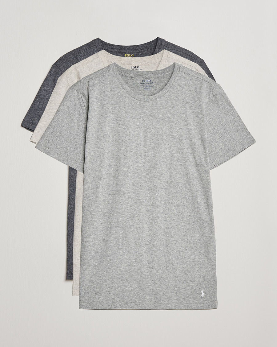 Heren | T-shirts | Polo Ralph Lauren | 3-Pack Crew Neck T-Shirt Heather/Grey/Charcoal