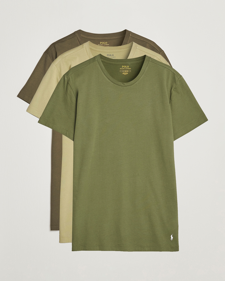 Heren | T-shirts | Polo Ralph Lauren | 3-Pack Crew Neck T-Shirt Olive/Green/Dark Green