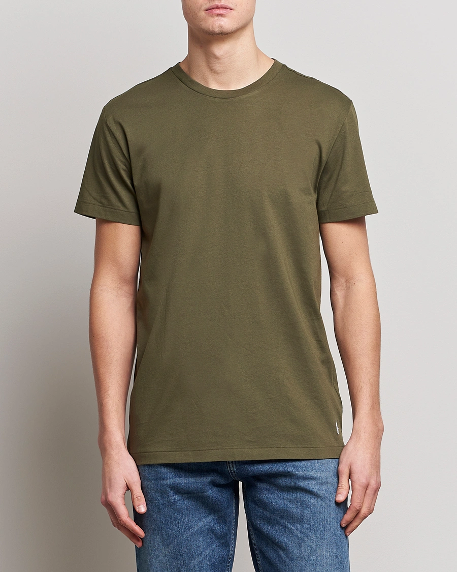 Heren | Mid Season Sale | Polo Ralph Lauren | 3-Pack Crew Neck T-Shirt Olive/Green/Dark Green