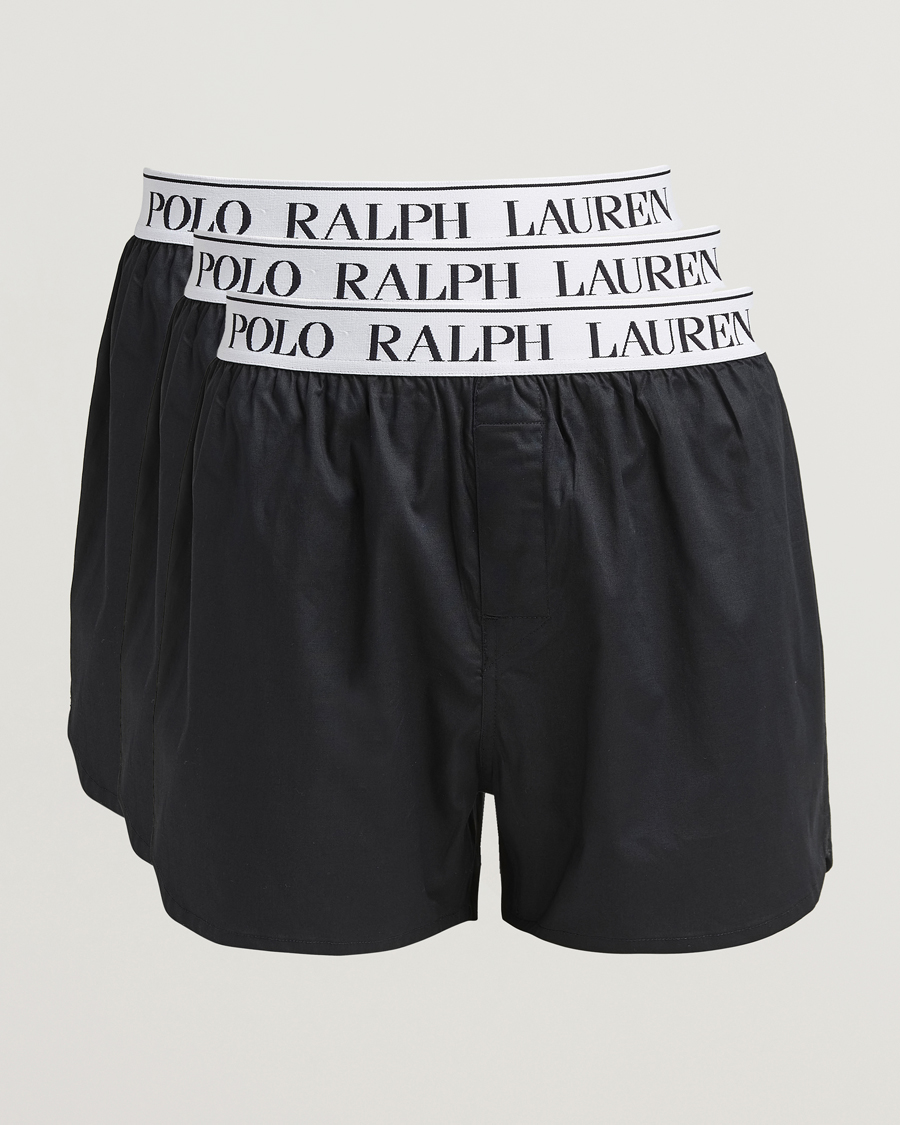 Heren | Ondergoed | Polo Ralph Lauren | 3-Pack Elastic Boxer Black