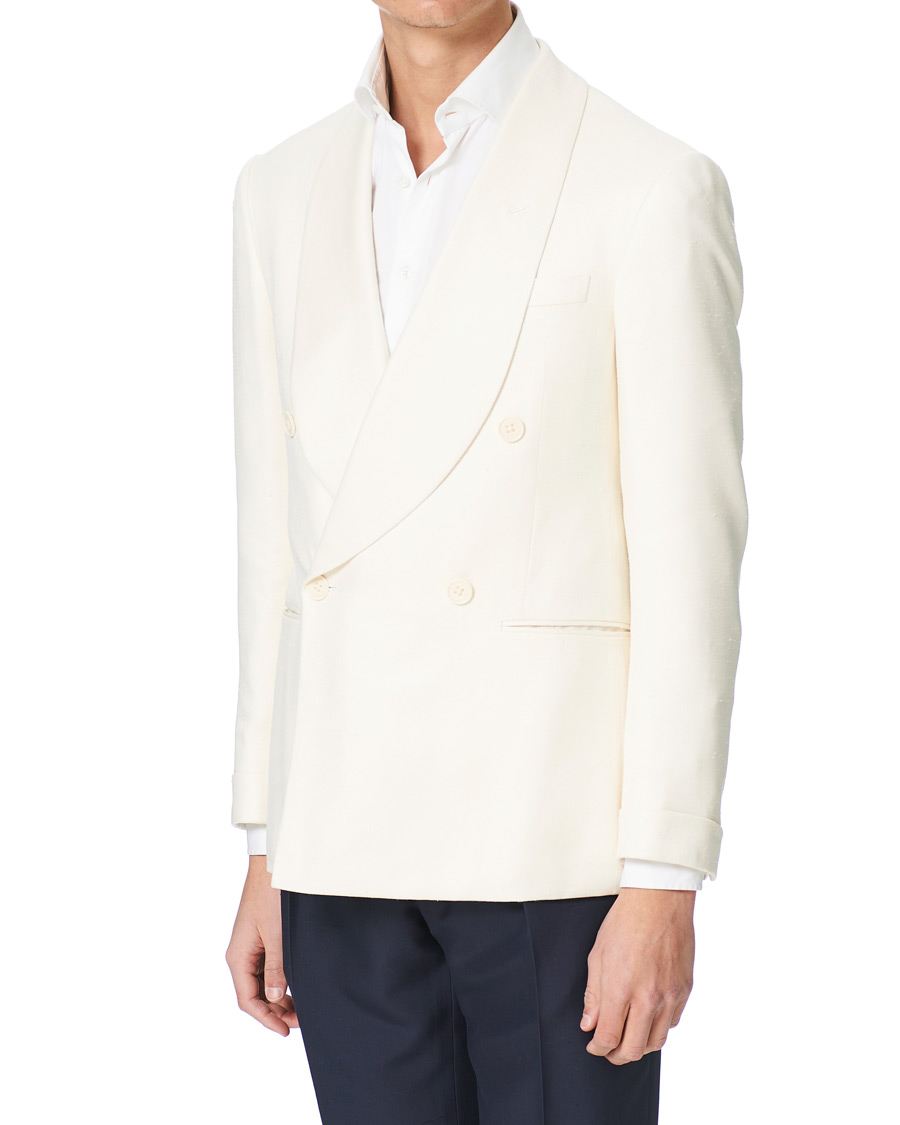 Heren | Blazers | Ralph Lauren Purple Label | Double Breasted Mulberry Silk Blazer Cream