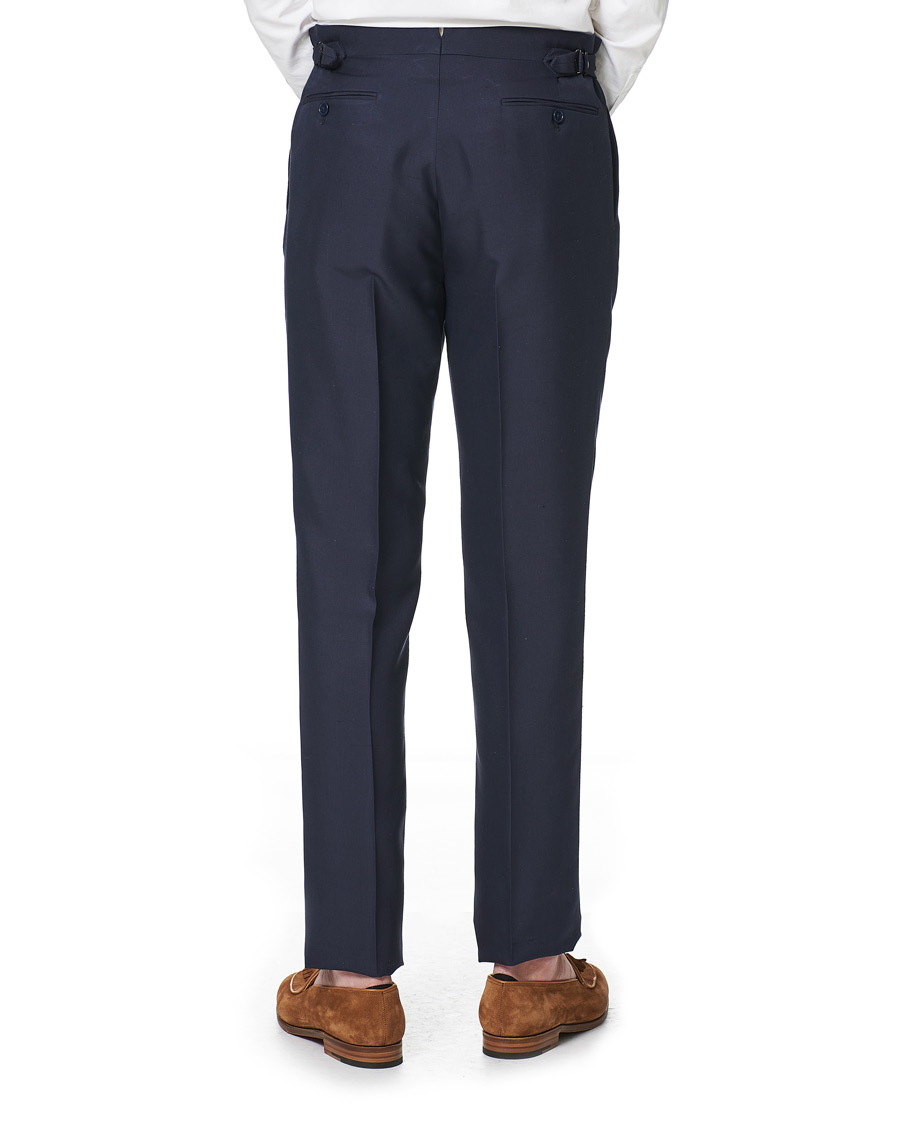 Heren | Broeken | Ralph Lauren Purple Label | Shantung Silk Trousers Navy